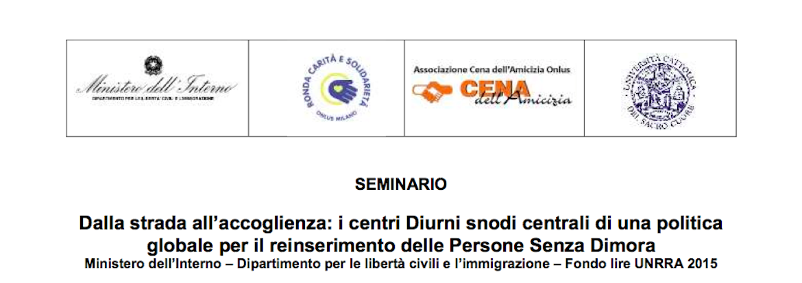 24 novembre: Dalla strada all’accoglienza: i centri Diurni snodi centrali di una politica globale per il reinserimento delle Persone Senza Dimora