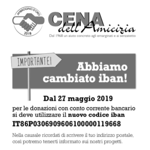 Attenzione, Cena cambia iban per i bonifici bancari!