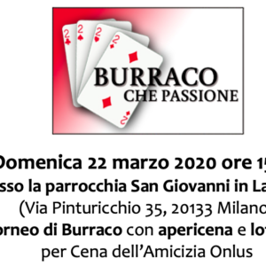 Torneo di burraco- 22 marzo h 15.00