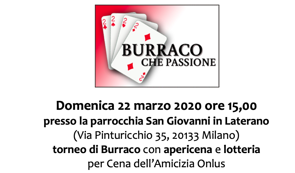 Torneo di burraco- 22 marzo h 15.00