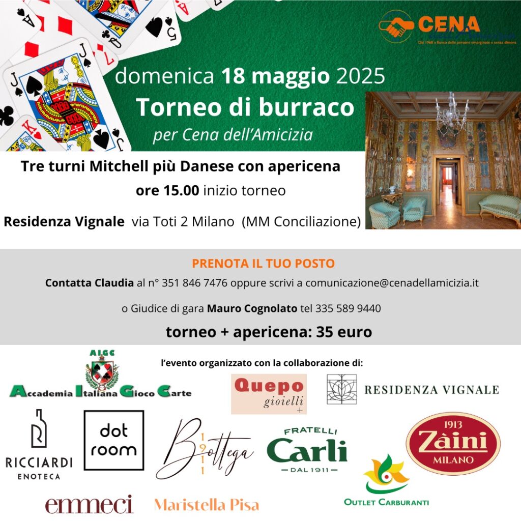 Grazie a tanti Amici possiamo offrire dei premi di qualità e rendere il torneo una giornata indimenticabile. Più persone si iscrivono e più noi raccogliamo.